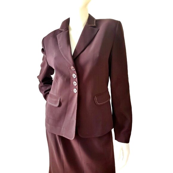 Travis Ayers 8 Vintage Y2K Skirt Suit Set Business Blazer Outfit Embroidered - Picture 12 of 14